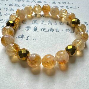 Citrine & Golden Hematite Stretch Bracelet